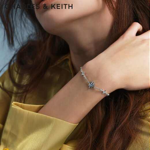CHARLES&KEITH six-pointed star night sun star bracelet female birthday gift CK5-12120340 Silver silver 1 piece