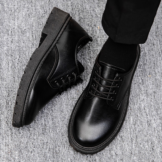 Zapatos de cuero Foninou para hombres de verano para hombres ropa formal de cabeza grande tendencia de estilo británico de trabajo británico zapatos de cuero para hombres sola capa de una sola capa actualizada Versión 39
