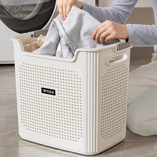 Mud dirty clothes basket dirty clothes storage basket household dirty clothes basket laundry basket bathroom bathroom clothes storage artifact laundry basket medium size - gentleman gray