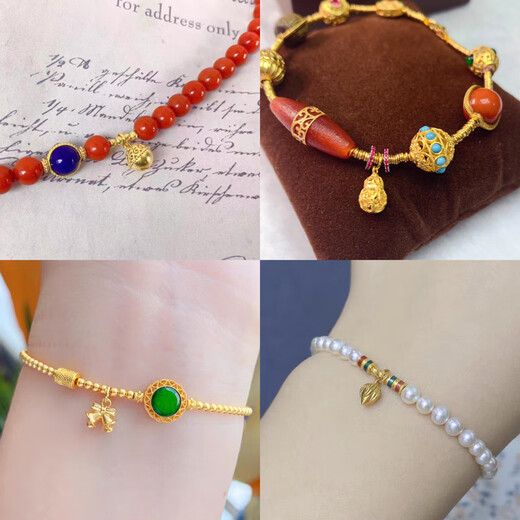 Fat Donglai's same style 18k gold small drip accessories 18K gold drip ancient gold lotus bell gourd pendant hanging No. 3 small lucky bag 18K pure gold one piece (10% off for fake ones)