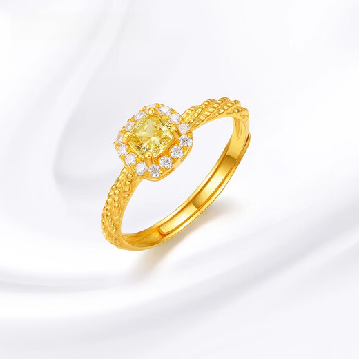 Congye Hong Kong gold shop sugar cube gold ring gold-plated silver ancient ring ring Shenzhen Shuibei male and female couple model sweet sugar cube ring gold 0.5 grams