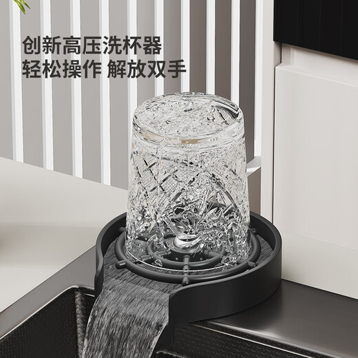 Jiumu Sink Nano Gun Gray SUS304 Thickened Stainless Steel Vegetable Basin Kitchen Handmade Large Single Tank Household Dishwasher Pot Lower Left Water Pull Set + Soap Liquid + Water Cleaning Faucet 680mm*450mm