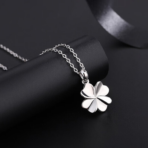 CHOMEL KINSEY Chinese Valentine's Day gift four-leaf clover clavicle chain 999 pure silver necklace girls light luxury niche 2025 new style one