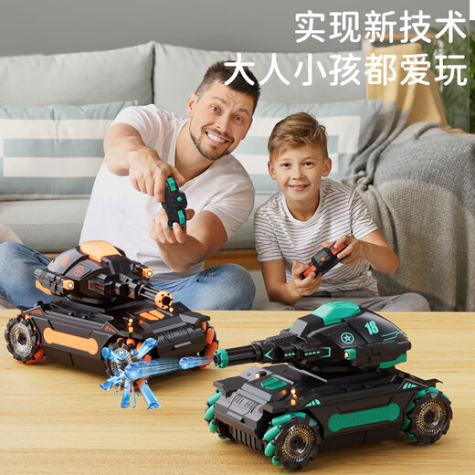 Chaoyin Toys Children's Toys Remote Control Car Hand Control Induction Tank Remote Control Car Off-road Four-wheel drive Birthday Gift 29cm Big Mac - Dark Green [Single Remote Control] Dual Battery