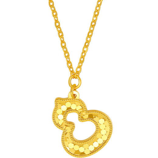 Saturday Blessing Pure Gold Gourd Pendant Gold Necklace Girl Birthday Gift Price A0612811 About 3.43g