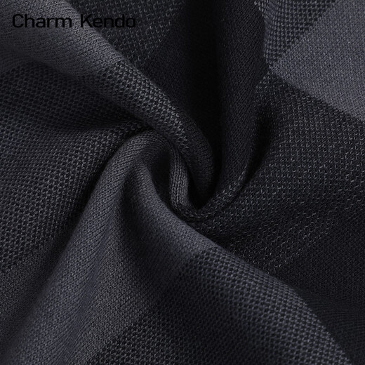 Charm Kendo男士围巾男秋冬新款百搭防寒保暖轻奢高档围脖新年生日礼物送男生 黑灰送男朋友实用老公