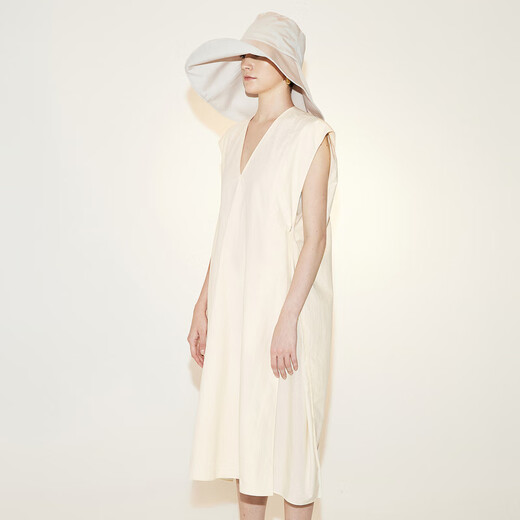 
LESS spring French dress with women's temperament V-neck back bow waist sleeveless skirt 2N3G12250 279/shallow rice L