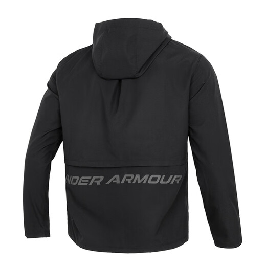 Under Armor official top for men 2025 autumn new sportswear fitness training clothing comfortable and breathable woven hooded jacket lightweight and dry/slim fit/one size larger 2XL 185/104A