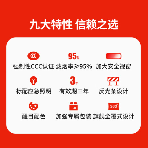 Jingxi gas mask fire mask fire mask fire escape fire 3C PVC flagship version