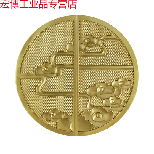 Le village de Shantoulin convient aux poignées de cuivre. Les nouvelles portes d'armoires de style chinois sont des poignées rondes à double ouverture. Les poignées de porte de la garde-robe de l'armoire sont modernes. GBT12176 Paire de diamètres Xiangyun 180 trous.