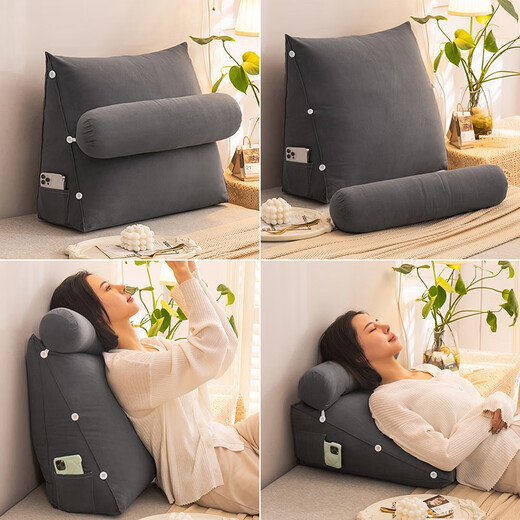 Chuangjingyixuan 2024 New Couple Room-in-Law Pillow to Raise Buttocks and Intercourse Pillow, Pregnancy Pillow and Buttocks Pillow to Raise Couple Room, Triangular Pillow Room Curie-Off-White (Removable and Washable-Collapse) 45Lx50Hx22Thickcm/Includes Round Pillow