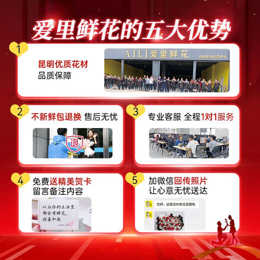 Airi Flowers and Fruits Gift Box French Fruit Gift Box Fruit Basket City Express Delivery Birthday Gifts for Elders Wife and Girlfriend Flower and Fruit Fate Green Grape Apple Persimmon Longan Pitaya Fruit Flower Gift Box