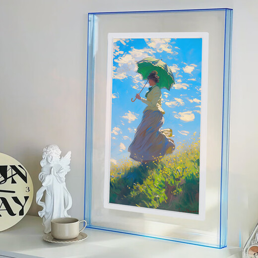 PIN TURAPintura marco de fotos acrílico pantalla Xiaoxian marco de fotos digital a juego álbum de fotos electrónico marco de fotos exterior color nogal adaptador de 13,3 pulgadas