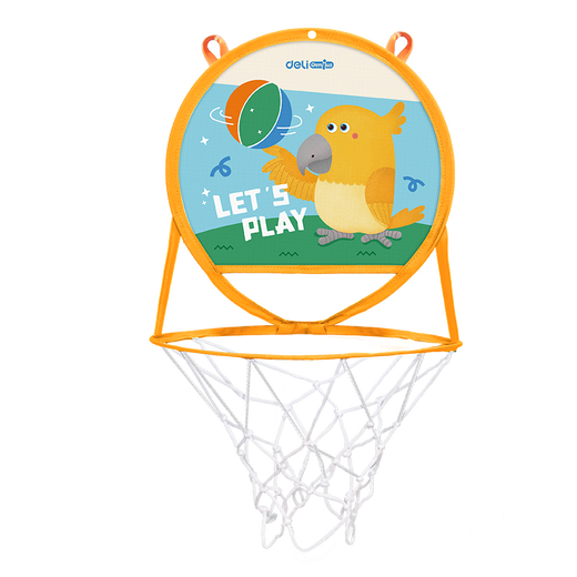 Deli children's folding basketball hoop indoor folding wall-mounted basketball rack entertainment growth orange