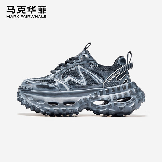 Mark Huafei men's shoes 2025 new summer breathable sports shoes men's casual height-enhancing dad shoes men indigo 41