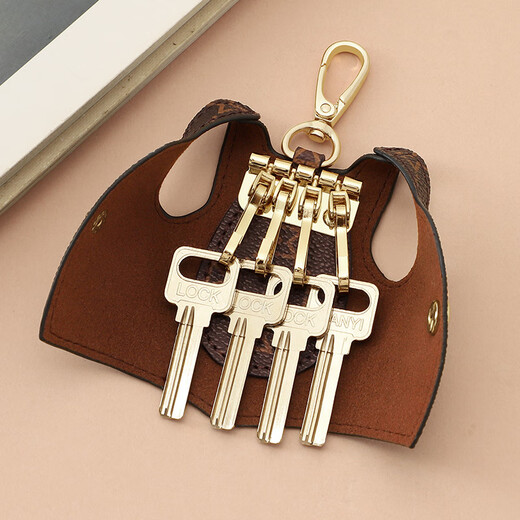 Mashalanti Key Sac pour les femmes clés de voiture de voiture pour femmes Mini Geste Taist Keychain Bag cadeau d'anniversaire pour la mère et la femme Dark Brown