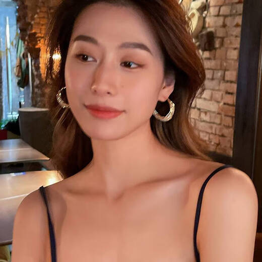 MHFDO earrings 18k gold 18K gold temperament large hoop earrings earrings earrings earrings earrings women's accessories 1 6 geometric earrings