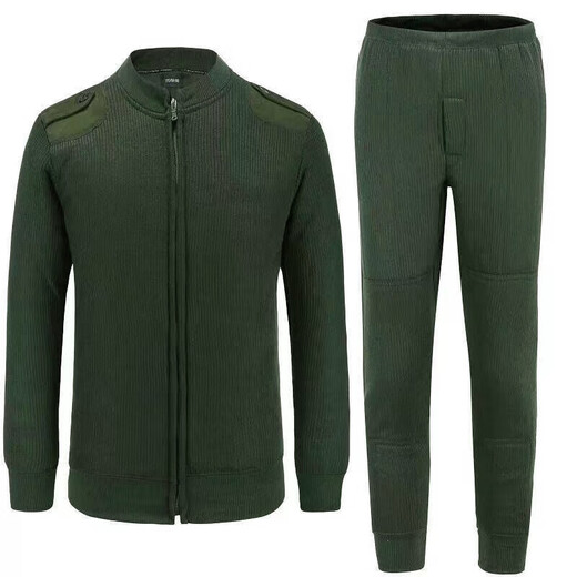 Jihua 3066 new style velvet cold-proof and warm suit autumn and winter outdoor patrol zipper type simple and durable fleece pants gray green-Lu 175/100