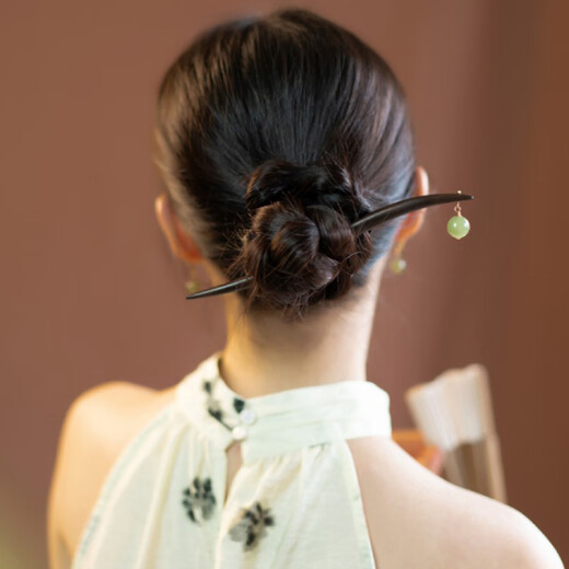 Kamalun (KAMALUN) sandalwood hairpin, ancient style hairpin, Chinese style cheongsam, Hetian jade hairpin, Hanfu headwear, birthday gift for girlfriend, Cuilan hairpin + brand gift box, no engraving