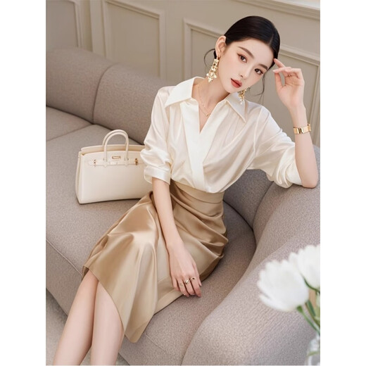 
Suluolin (SULUOLIN) 2025 Spring and Autumn Summer New Women's Professional Two-Piece Dress Small Temperament Clothes Two-Piece Set 2XL 128-138Jin [Jin equals 0.5 kg]