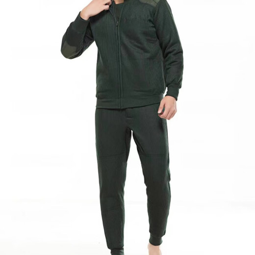 Jihua 3066 new style velvet cold-proof and warm suit autumn and winter outdoor patrol zipper type simple and durable fleece pants gray green-Lu 175/100