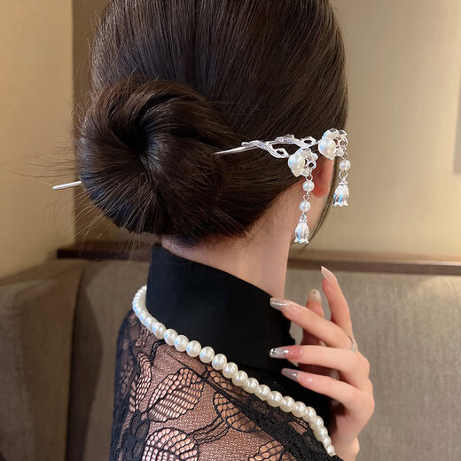 Su Shiliu, ancient style flower tassel hairpin, feminine and high-end Hanfu hairpin, Chinese style hairpin, birthday gift for girlfriend, lily of the valley flower tassel hairpin