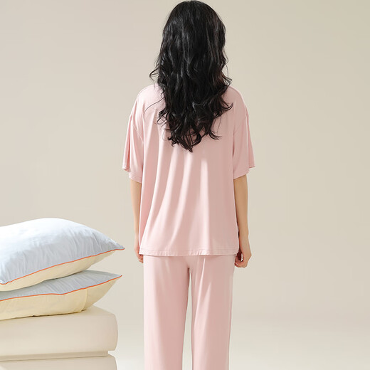 
Catman Modal pajamas for women in spring and summer cardigans for short-sleeved trousers large size women's thin home clothing suits can be worn outside 12108 L (recommended weight 100-110Jin [Jin equals 0.5 kg])