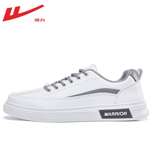 Huili Herrenschuhe lässige Herrenschuhe Herbst Low Top Leder Sport Männer lässige Schuhe vielseitige wasserdichte Nicht-Schlupf-Brettschuhe Herren weiß grau WXY1483 42