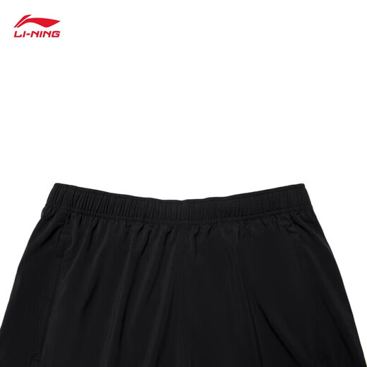 Li Ning Краткие спортивные штаны для мужчин 2024 Новая дышащая ткань Твердое цветовое спорт и повседневные шорты AKSU679 Black (679-1) 3XL 190