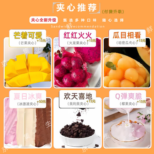 Jingji fresh fruit chocolate birthday cake delivered within the same city for boyfriend and girlfriend party meal gifts up to 2 pounds per day