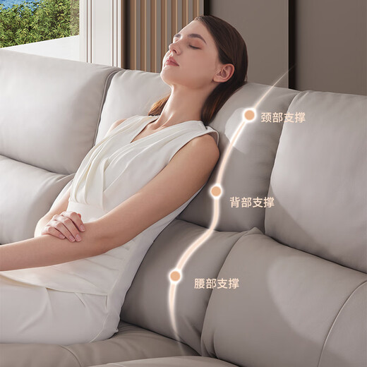 
Lezhibao LAZBOY leather sofa living room cream style simple leather size apartment electric function white dimming time 671 Earl dark brown - 3.04m - large - 3 people + several sets