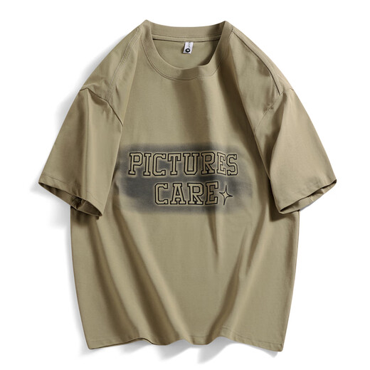 Una camiseta pura de manga corta para la marca de moda de hombres retro estadounidense de verano de verano de verano para hombres White M White M