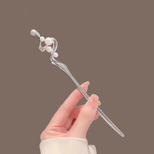 Su Shiliu's new Chinese-style pearl hairpin with cool feeling for women, high-end metal plate hairpin hair accessories, birthday gift for girlfriend and wife, cool-looking pearl hairpin + gift box