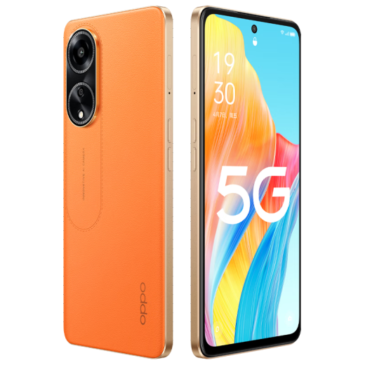 OPPO A1 5G Teléfono móvil con gran memoria y duración de la batería larga 120Hz Qualcomm Snapdragon 695 Full NetCOM Teléfono móvil inteligente de segunda mano Chixia Orange 12GB+256GB 99 Nuevo