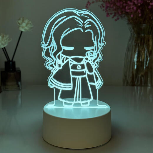 Jiuxu Meng Sky Light se encuentra con la noche circundante White White Wizard Wizard Gamboo Hat Card Standing Card Series de muñecas Figura 9923 [Cat] [Siete colores] Modelo de batería