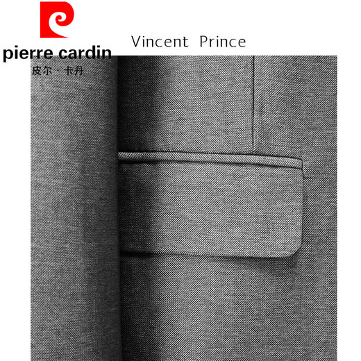 Pierre Cardin Silver Gray Glossy Suit Men's Korean Style Slim Three Piece Groomsmen Grooms Wedding Dress Business Formal Two Button Silver Gray Suit+Trousers S 165