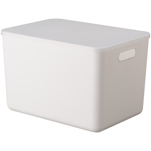 Yushe plastic sundry storage box with lid large storage box household plastic clothing storage box snack book storage box N107 white with lid 45*31*14.2cm