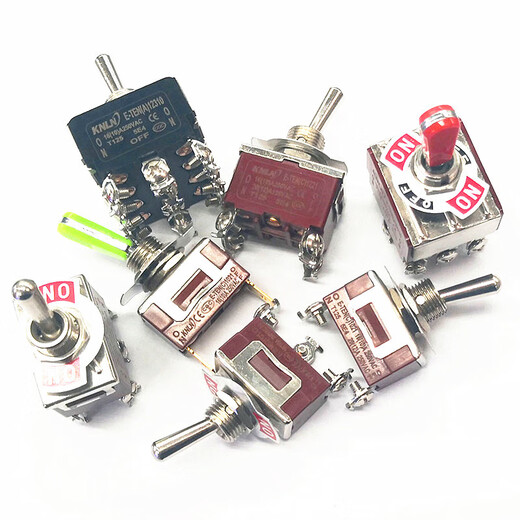 佰达特  摇臂电源扭钮子开关复位开关开孔12MM 高端15A E-TEN12210 12脚2档螺丝脚ON-ON