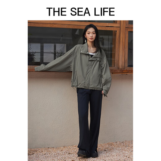 
THE SEA LIFE Ou Hai Yisheng Sunscreen Jacket Women's 24 Summer lazy style casual lapel versatile fashionable sunscreen Y16823 Alfalfa Gray M