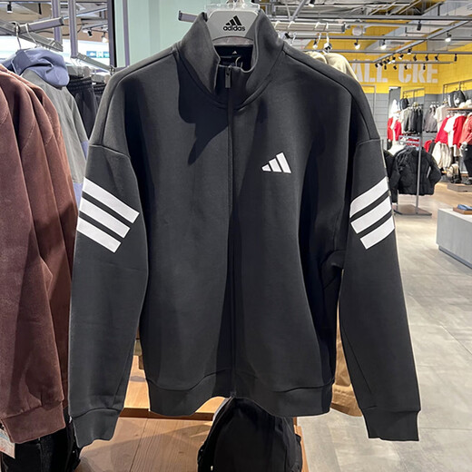 Adidas veste masculine 2025 printemps Nouveau sport tricot stand collier de haut veste masculine jd4885 jd4885 noir xl