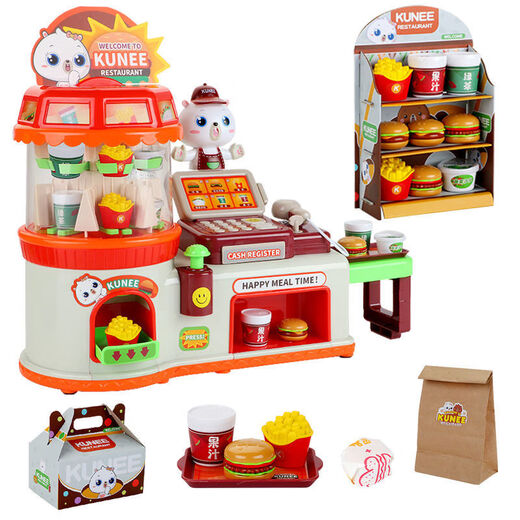 Children's supermarket cashier toys burger vending machine convenience store 3-9 years old 7 girls birthday gifts Convenience store pink + square random 5 styles