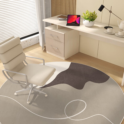 
Weianka round floor mat bedroom light luxury living room floor mat without washing and erasable floor mat computer chair study sound insulation swivel chair cushion Xunru-14106-round 80cm*80cm (round)