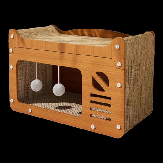 Guazhou Mu Cat Scratching Board, Wear-resistant and Scratch-resistant Cat Claw Board, Cat Nest, Universal for All Seasons, Cat House Sofa, Anti-Scratch Cat Toy, Non-shedding, Double-layered Double Balls, Upgraded Small Size for Sleeping and Playing