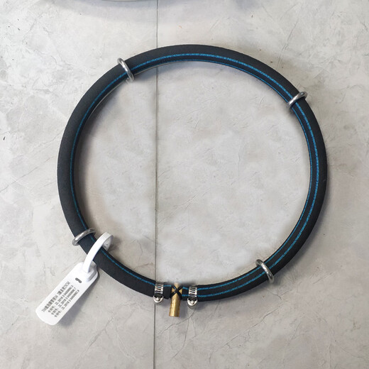 Er Jiagong Koi Fischpool Blase rund nano-explosive Sauerstoffscheibe großer Fischtank raffinierter Sauerstoff Blasenstreifen-Fischteich Edelstahl 2 Ringe 25 cm + Haili 9720 Luftpumpe 20W mit 4 Meter