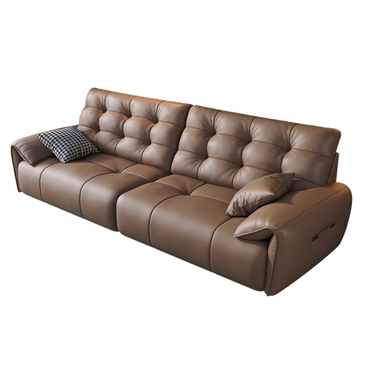Filena sofa Italian minimalist leather sofa living room size household multi-person straight-row sofa Y739 double handrail single seat 1.2 meters [bottom perspective network + full-head layer cowhide]