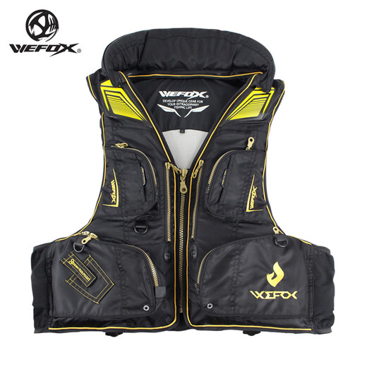 WEFOX Taiwan Weihu Nian's new fishing and sea fishing life jacket, outdoor fishing vest, multi-functional rock fishing vest, black and red XL size