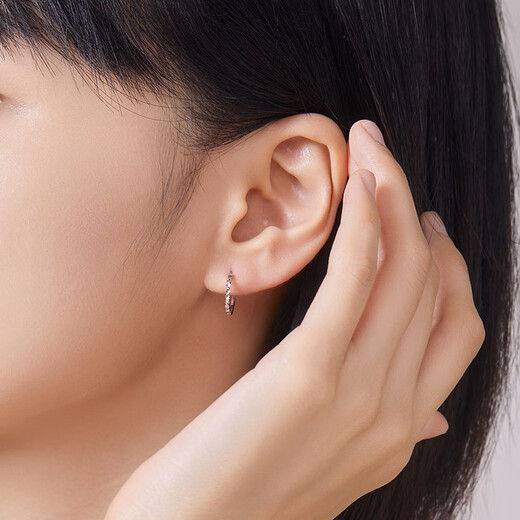 Liuguifu Jewelry Platinum Earrings Women's PT950 Imitation Diamond Earrings Birthday Gift 1.95g