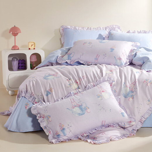 Luolaikids girls maternal and infant grade A-grade princess girl kindergarten four-piece set of cotton children's bedding 200*230cm
