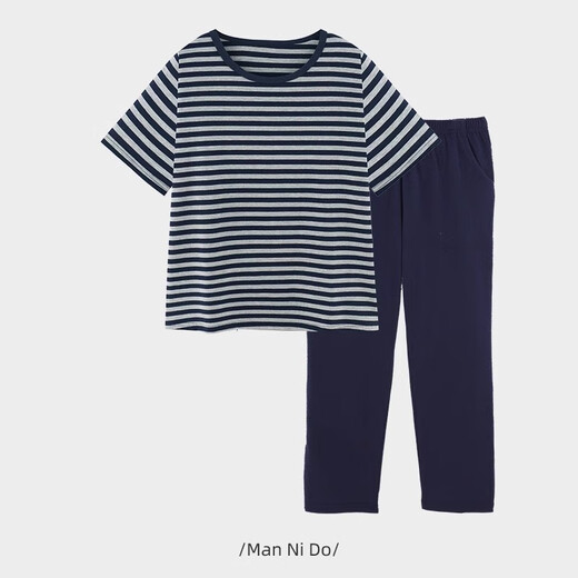 
Mannido children's pajamas boys short-sleeved trousers autumn clothes boys all-cotton air conditioning set big children teenagers pure cotton home clothes N9901 [short length] 170 XL code recommended 165-170cm