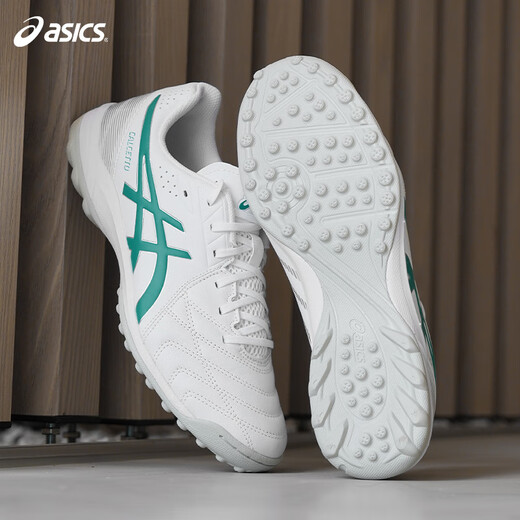 ASICS Tannoy Football ASICS CALCETTO 2E wide-footed TF human grass kangaroo leather small C3 football shoes 1113A048 white green #1113A048-103 shoe last 2E 41.5 (260mm)
